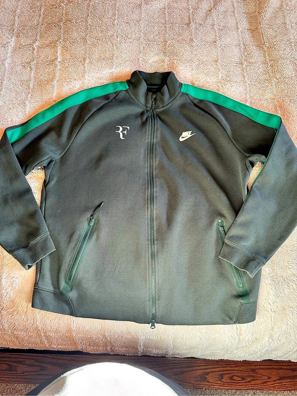 Nike Roger Federer RF Tennis Track Jacket Men's Green & Black XL